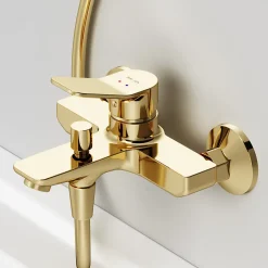 Mitigeur de baignoire mécanique Robinet de baignoire, mitigeur salle de bain, Doré, FXA10099 X-Joy AM.PM