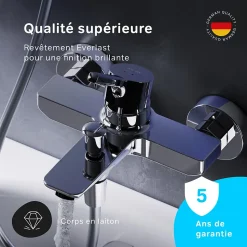 Mitigeur de baignoire mécanique Robinet de baignoire, mitigeur salle de bain Chromé, FXB10000 X-Joy S AM.PM