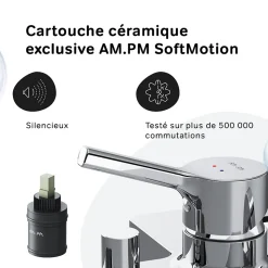 Mitigeur de baignoire mécanique Robinet de baignoire, mitigeur salle de bain Chromé, FXB10000 X-Joy S AM.PM
