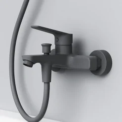 Mitigeur de baignoire mécanique Robinet de baignoire, mitigeur salle de bain, Noir, FTA10022 Hit AM.PM