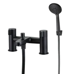Mitigeur de baignoire noir avec douchette GoodHome Cavally