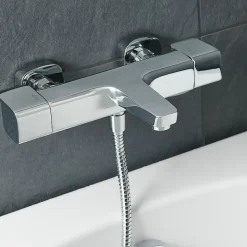 Mitigeur de baignoire thermostatique chromé GoodHome Teesta