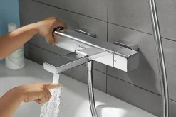 Mitigeur de baignoire thermostatique chromé Hansgrohe Ecostat E