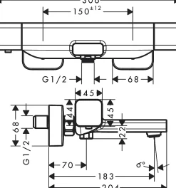 Mitigeur de baignoire thermostatique chromé Hansgrohe Ecostat E