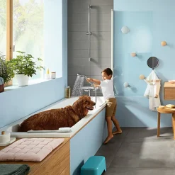 Mitigeur de baignoire thermostatique chromé Hansgrohe Ecostat E