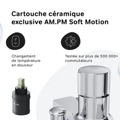 Mitigeur de baignoire TouchReel, Robinet de baignoire, mitigeur salle de bain, Chromé, FXT10500 X-Joy AM.PM
