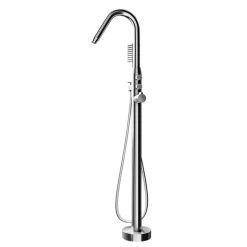 Mitigeur de bain sur pied, Robinet mélangeur design sur pied pour baignoire - NT7752 - Chrome