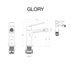 Mitigeur de bidet SKY BATH noir cristal PVD série GLORY