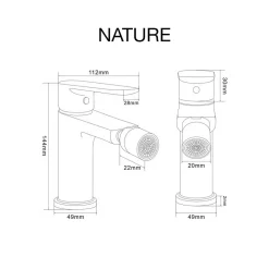 Mitigeur de bidet SKY BATH noir mat série NATURE