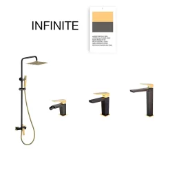 Mitigeur de bidet SKY BATH noir cristal et or PVD série INFINITE
