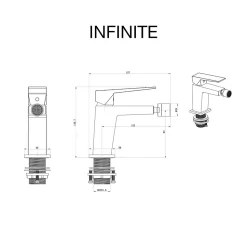 Mitigeur de bidet SKY BATH chromé série INFINITE