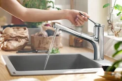 Mitigeur de cuisine avec douchette extractible chromé Hansgrohe Zesis M33 H. 219mm