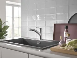 Mitigeur de cuisine bec bas avec douchette Start Grohe nickel