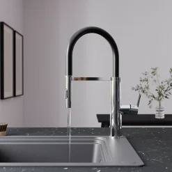Mitigeur de cuisine chromé avec douchette GoodHome Zatar