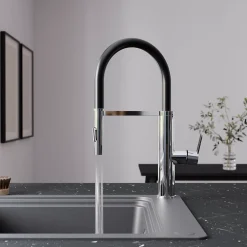 Mitigeur de cuisine chromé avec douchette GoodHome Zatar