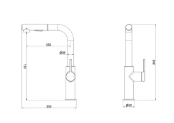 Mitigeur de cuisine cuivré avec douchette Essebagno Pure II
