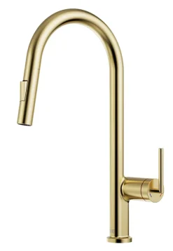 Mitigeur de cuisine doré avec douchette Essebagno Iconic