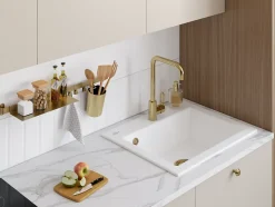 Mitigeur de cuisine doré Essebagno Baltic