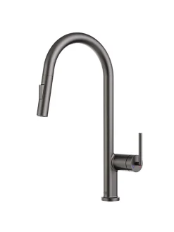 Mitigeur de cuisine gun métal avec douchette Essebagno Iconic