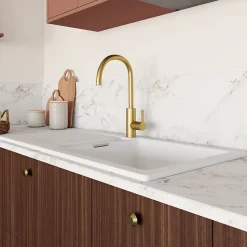 Mitigeur de cuisine laiton doré brossé GoodHome Zanthe
