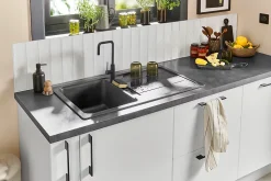 Mitigeur de cuisine noir GoodHome Argania