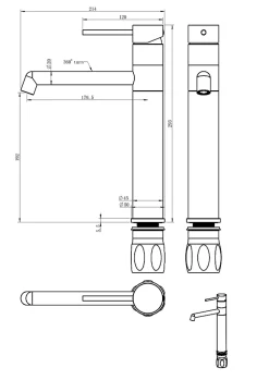 Mitigeur de cuisine noir Essebagno Lollipop