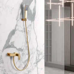 Mitigeur de Douche anti-calcaire Or Brossé IMEX PISA BDP048-5OC