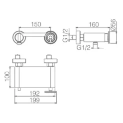Mitigeur de Douche anti-calcaire Or Rose Cuivré IMEX OLIMPO BDC033-5ORC