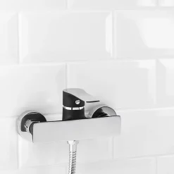Mitigeur de douche entraxe 150 mm Cook & Lewis Wicie en laiton coloris noir