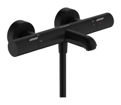 Mitigeur de douche et baignoire thermostatique noir mat Hansgrohe Ecostat Life