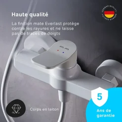 Mitigeur de douche mécanique Robinet Salle de Bain Blanc, FXA20033 X-Joy AM.PM