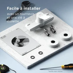 Mitigeur de douche mécanique Robinet Salle de Bain Blanc, FXA20033 X-Joy AM.PM
