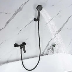 Mitigeur de douche mécanique avec douchette SKY BATH noir mat série NATURE