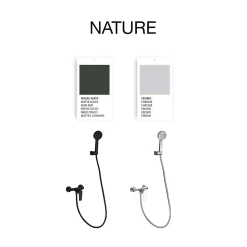 Mitigeur de douche mécanique avec douchette SKY BATH noir mat série NATURE