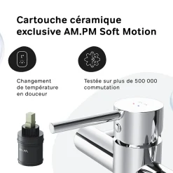 Mitigeur de douche mécanique Robinet Salle de Bain Chromé, FPA20000 Spike AM.PM
