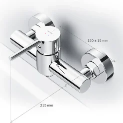 Mitigeur de douche mécanique Robinet Salle de Bain Chromé, FPA20000 Spike AM.PM