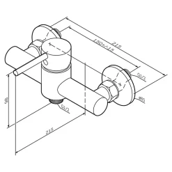 Mitigeur de douche mécanique Robinet Salle de Bain Chromé, FPA20000 Spike AM.PM