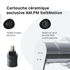 Mitigeur de douche mécanique Robinet Salle de Bain Chromé, FTA20000 Hit AM.PM