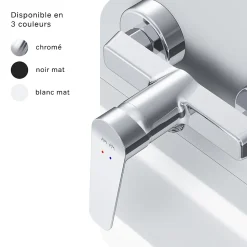 Mitigeur de douche mécanique Robinet Salle de Bain Chromé, FTA20000 Hit AM.PM
