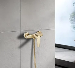 Mitigeur de douche mécanique laiton brossé Edouard Rousseau Gloss