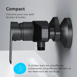 Mitigeur de douche mécanique Robinet de douche Noir, Flash FNA20022 AM.PM