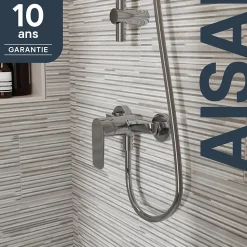Mitigeur de douche mécanique, chrome, NF, GoodHome Aisai