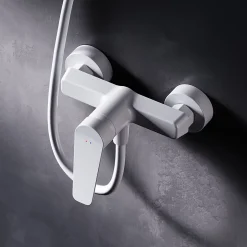 Mitigeur de douche mécanique Robinet Salle de Bain Blanc, FTA20033 Hit AM.PM