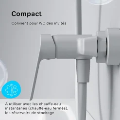 Mitigeur de douche mécanique Robinet Salle de Bain Blanc, FTA20033 Hit AM.PM