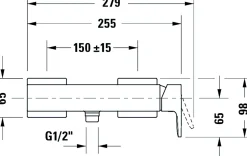 Mitigeur de douche monocommande Chrome - apparent - 1 sortie - 27,9x10,5x9,8cm - Manhattan