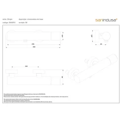 Mitigeur de douche mural épuré SANINDUSA Single chromé livré avec raccords excentrés et rosaces de finition