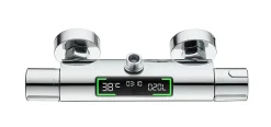 Mitigeur de douche thermostatique chrome avec affichage LED Edouard Rousseau Ekogest