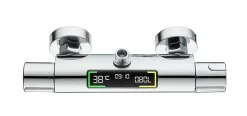 Mitigeur de douche thermostatique chrome avec affichage LED Edouard Rousseau Ekogest