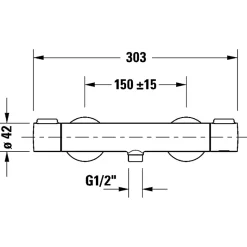 Mitigeur de douche thermostatique DURAVIT 1000 doré poli