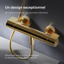 Mitigeur de douche thermostatique Robinet salle de bain, Doré FXA40099 X-Joy AM.PM